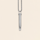 LAMKHOO Adjustable Airflow Flat-Tip Breathing Necklace - Matte Silver